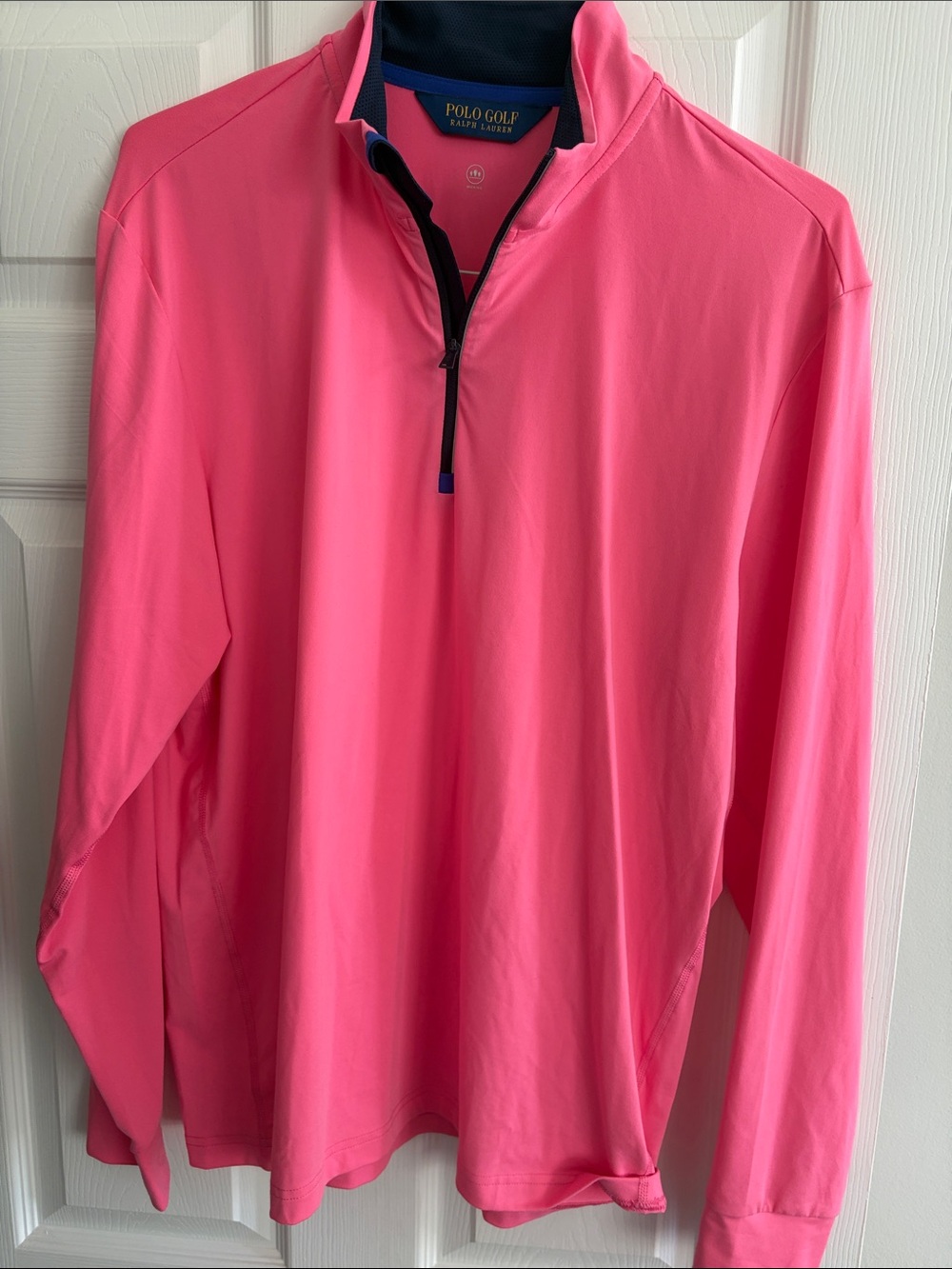 Ralph Lauren Polo Golf Pink and Navy Quarter-Zip Pullover